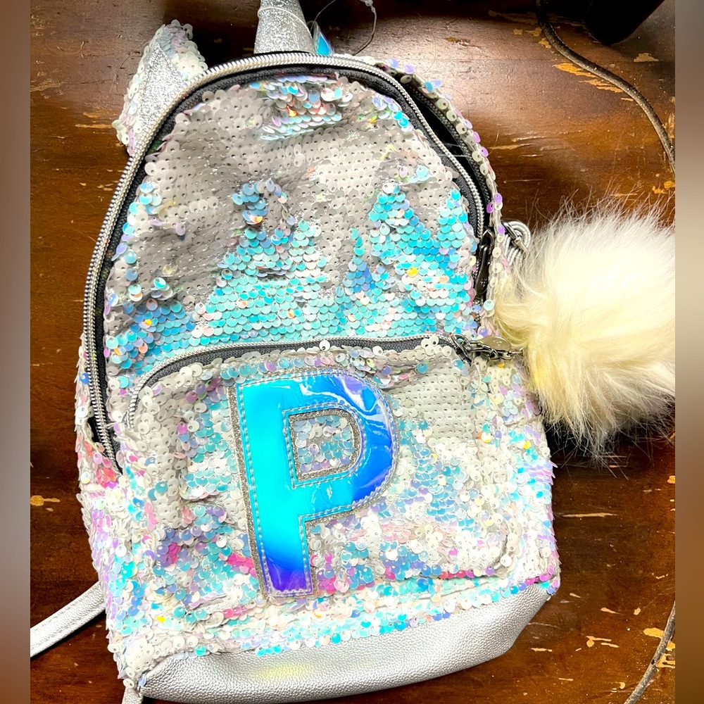 Sequin backpack from justice “P”